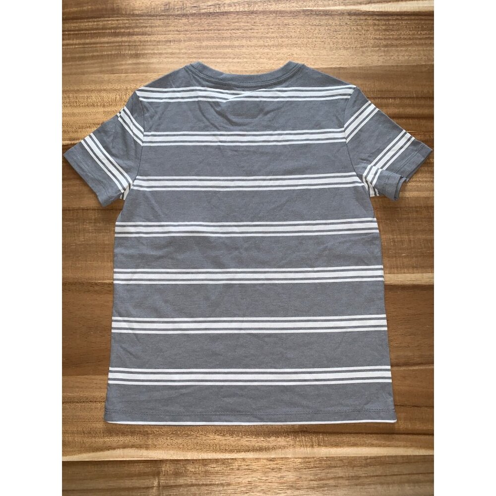 Cat & Jack Boys Gray/White Striped Casual T-Shirt Size Small 6-7 - Picture 5 of 8